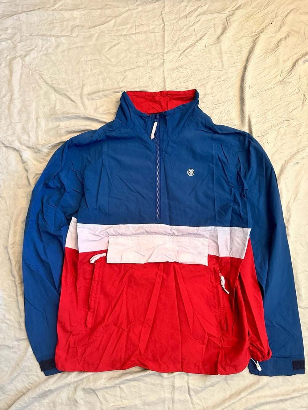 Stussy Colorblock Half-Zip Nylon Pullover Jacket Size M